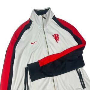 Nike Manchester United Track Jacket Red Black White Full Zip Men's Size L